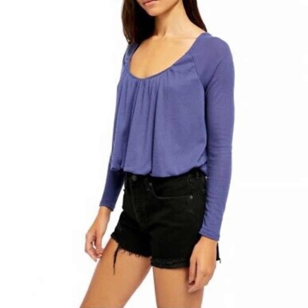 NWT, Free People, size XS, true blue crop-top